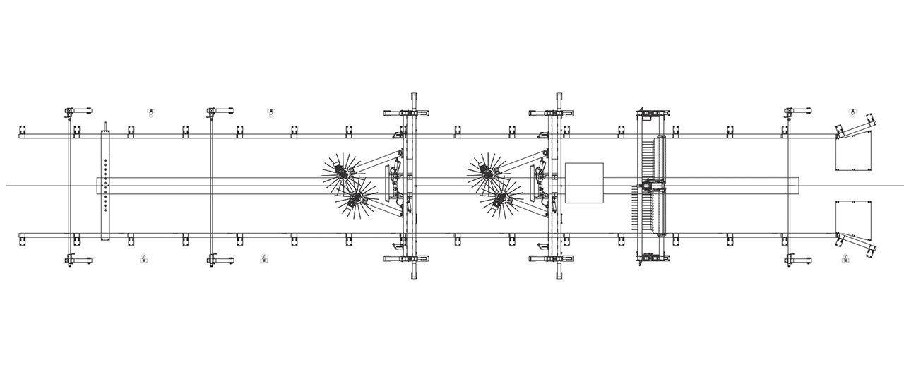 Transit drive-thru large vehicle wash system layout rendering