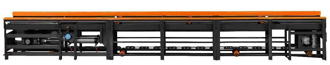 DuraTrans XDW car wash conveyor shown in black and orange.